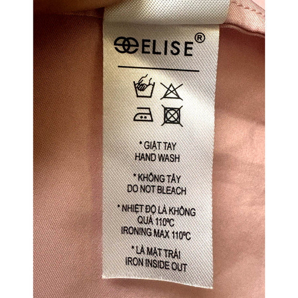 ELISE Coral/Salmon Crape Gauze Lined Asymmetric Calfan Dress Size XL - Picture 11 of 11